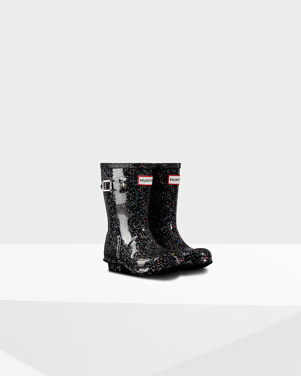 Hunter Original Little Giant Glitter Rain Boots - Buy Kids Black - FACTJB509